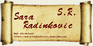 Sara Radinković vizit kartica